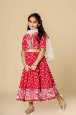 Girls Festive Lehenga Choli & Dupatta Set 1