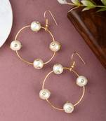Gold toned circular western drop earrings