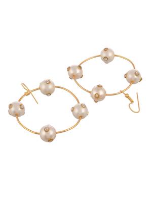 Gold toned circular western drop earrings 3