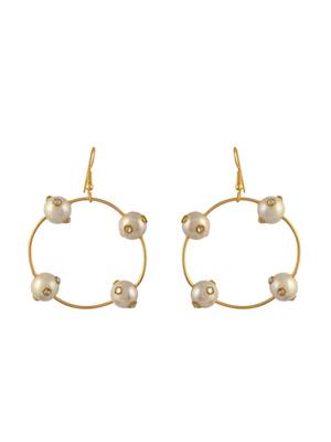 Gold toned circular western drop earrings 4