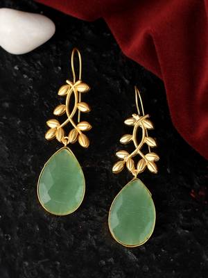 Gold plated artificial stylish drop dangle earrings for women 1