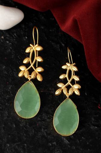Gold plated artificial stylish drop dangle earrings for women