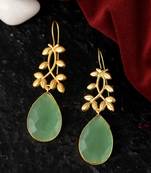 Gold plated artificial stylish drop dangle earrings for women