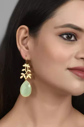 Gold plated artificial stylish drop dangle earrings for women