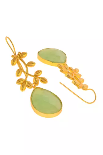 Gold plated artificial stylish drop dangle earrings for women