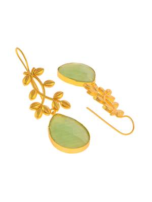 Gold plated artificial stylish drop dangle earrings for women 4