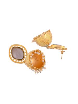 Gold plated ethnic jhumka earrings 3