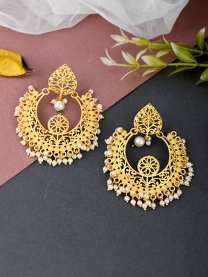 Gold plated ethnic chandbali earrings 1