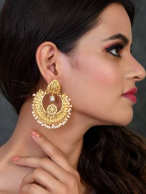 Gold plated ethnic chandbali earrings 2