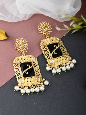 Gold plated filigree traditional earrings 1