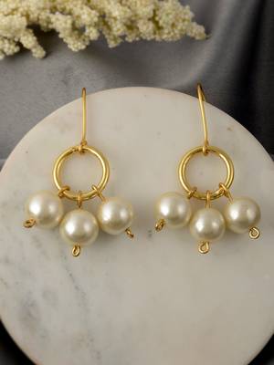 Western pearl beads drop earrings 1