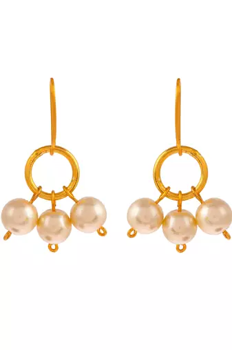 Western pearl beads drop earrings