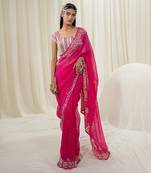 Hot pink saree set