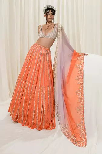 Orange Lehenga Set