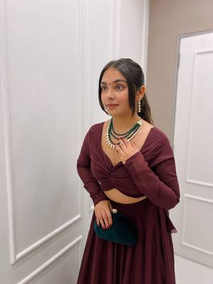 Pure Soft Fox Georgette Fabric Lehengha Choli, With Fancy Stitched Blouse And Dupatta  8