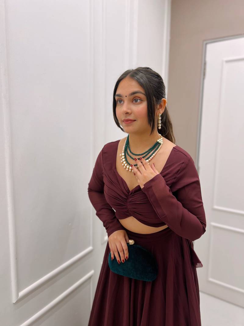 Pure Soft Fox Georgette Fabric Lehengha Choli, With Fancy Stitched Blouse And Dupatta 