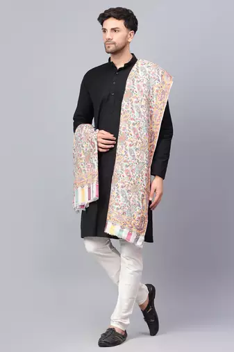 Mizash Mens kanni jaal fine wool, pure, luxury Supreme shawl,soft,pashmina