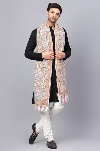 Mizash Mens kanni jaal fine wool, pure, luxury Supreme shawl,soft,pashmina