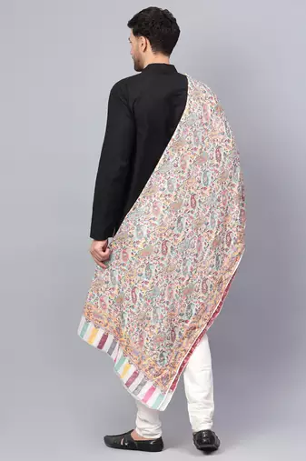 Mizash Mens kanni jaal fine wool, pure, luxury Supreme shawl,soft,pashmina
