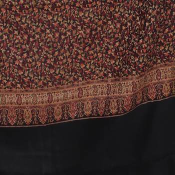 Mizah Men Fine Wool Pashmina, Black Kani Jaal, Floral Paisley Soft Luxury Shawl / Wrap 5
