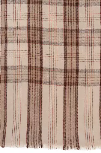 Mens Fine Wool Self Textured Check Lohi / Shawl