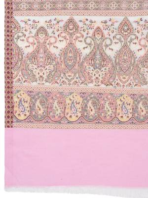 Women Fine Wool Self textured Royal Kashmiri Paisley Border 6