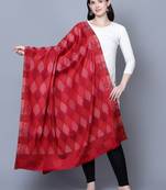 Women Fine Wool Jamawar Jaal Kaahmiri Red Shawl