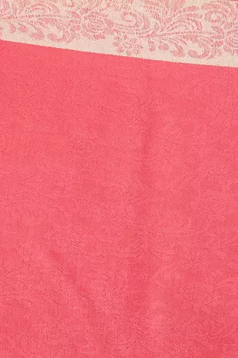 Mizash Women Fine Wool, Pink Textured with Contrast Border Designer Soft Warm Woven Shawl / Wrap