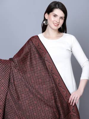 Women Fine Wool Kashmiri Jamawar Jaal Cutting Black Woven Shawl 3