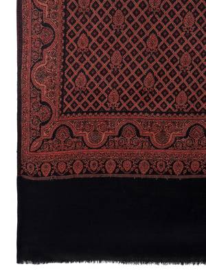 Women Fine Wool Kashmiri Jamawar Jaal Cutting Black Woven Shawl 6