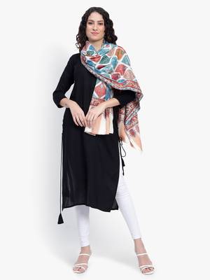 Women Fine Wool Pashmina Kalamkari Jaal Luxury Shawl 1