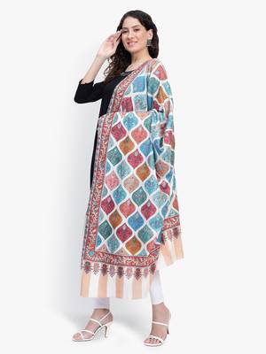 Women Fine Wool Pashmina Kalamkari Jaal Luxury Shawl 2