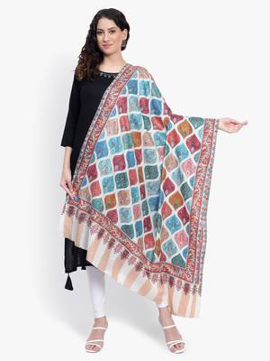 Women Fine Wool Pashmina Kalamkari Jaal Luxury Shawl 5