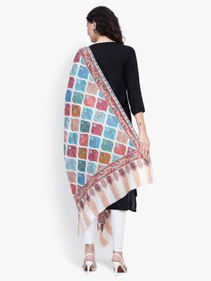 Women Fine Wool Pashmina Kalamkari Jaal Luxury Shawl 6