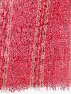 Mizash Women Fine Wool Pink Designer Check Shawl 4