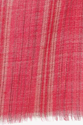 Mizash Women Fine Wool Pink Designer Check Shawl