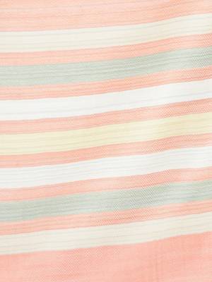 Mizash Women Fine Wool Peach Designer Stripes Soft Woven Shawl 4