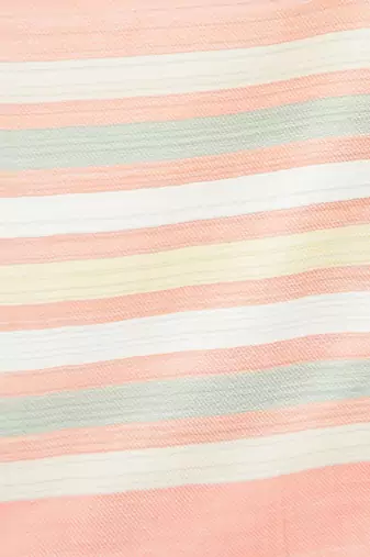 Mizash Women Fine Wool Peach Designer Stripes Soft Woven Shawl