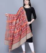 Women Kashmiri  Jaal Fine wool Beige Shawl