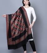 Women Fine Wool Jamawar Jaal Kashmiri Royal Border Black Shawl