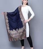 Women Fine Wool Royal Mughal Darbar  Border Shawl