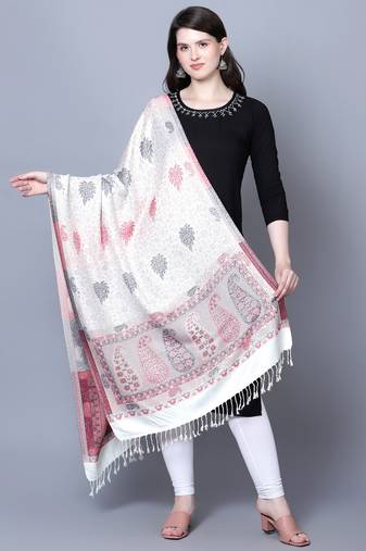 Women Kashmiri Paisley Jaal Designer Woven Stole
