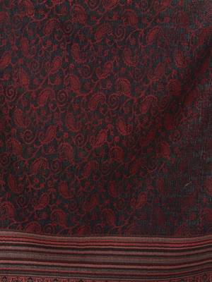 Mizash Women Fine Wool Black Designrt Paisley Soft Woven Stole 4