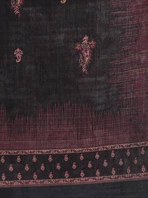 Mizash Women Fine Wool Black Designer Soft Woven Stole 4