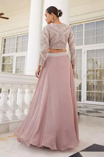 Salmon Pink Skye Lehenga Set