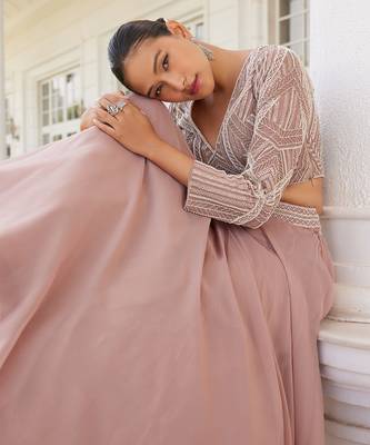 Salmon Pink Skye Lehenga Set 3
