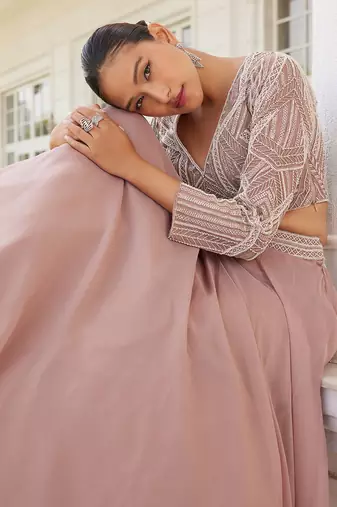 Salmon Pink Skye Lehenga Set