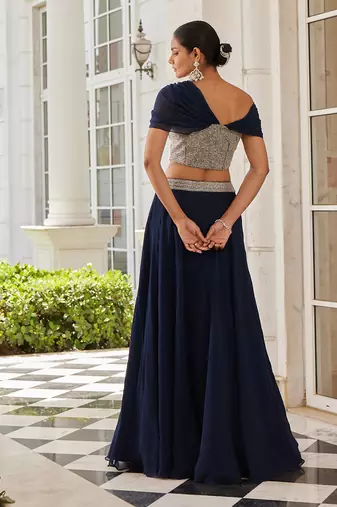 Navy Blue Selie Lehenga Set