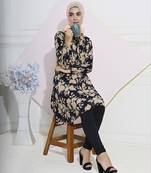 Silk Route | Kingri Lace Printed Rayon top | Midi Dress | Islamic Tunic