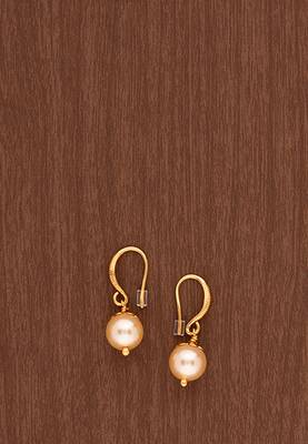 Light gold Swarovski pearls 10mm earrings one gram gold 5